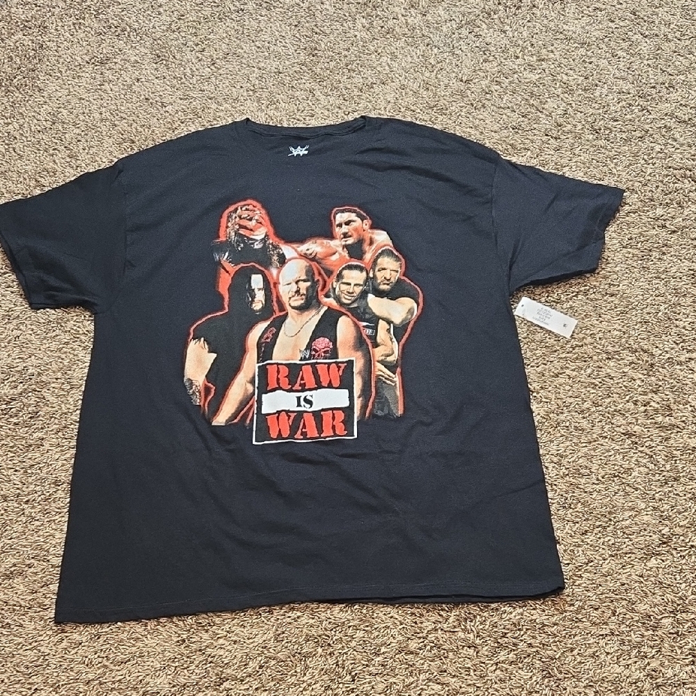 WWE Wrestling RAW is War Black XL 40/42 Graphic Tee Shirt Top